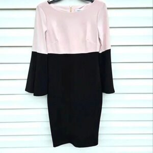 Calvin Klein Collection Blush and Black Midi Dress